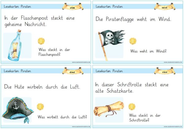 Lesekarten Piraten