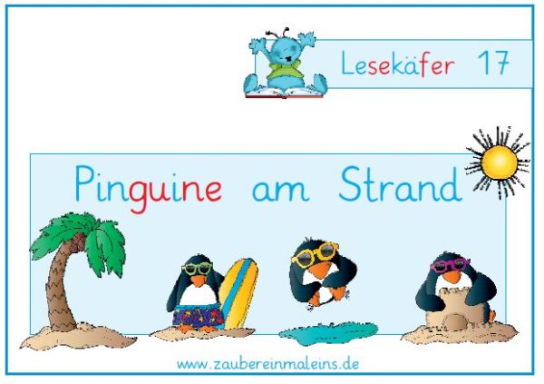 Lesekäfer: Pinguine am Strand