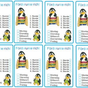 Kärtchen für den Förderunterricht - Pinguin