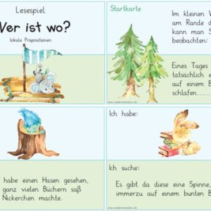 Lesespiel: Wer ist wo? - Präpositionen
