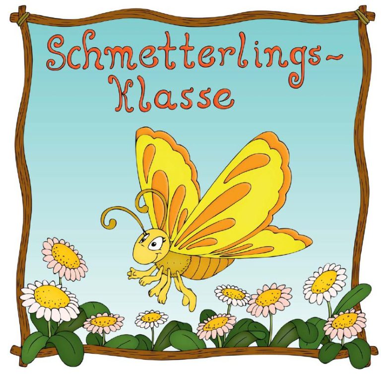 Türschild Schmetterlingklasse – Zaubereinmaleins Shop