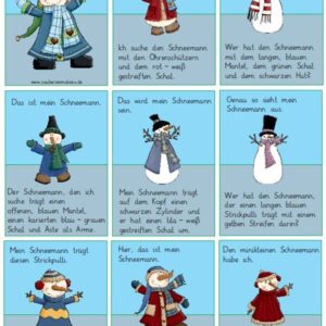 Lesespiel Lustige Schneemänner