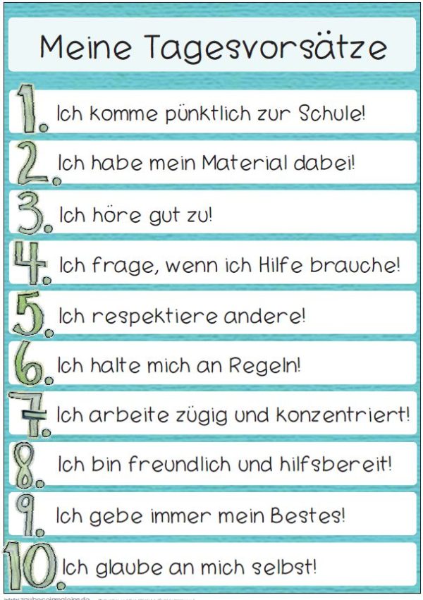 Tagesvorsätze