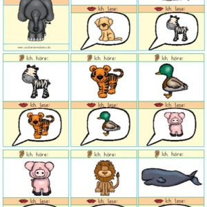Bildlesespiel Tiere