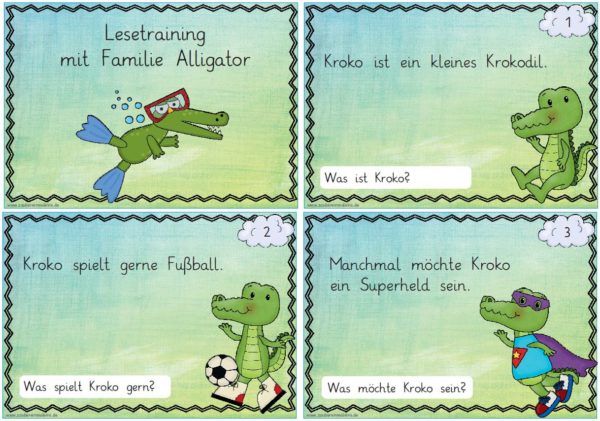 Lesetraining mit Familie Alligator