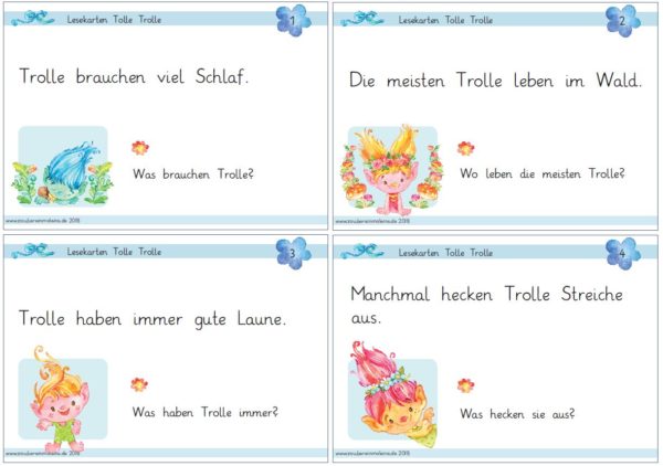 Lesekarten Tolle Trolle