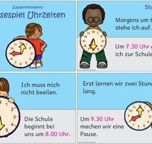 Lesespiel Uhrzeiten