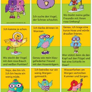Lesespiel Verrückte Vögel