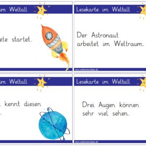 Lesekarten Weltall