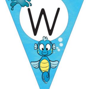 Wimpelkette Willkommen Seepferdchen