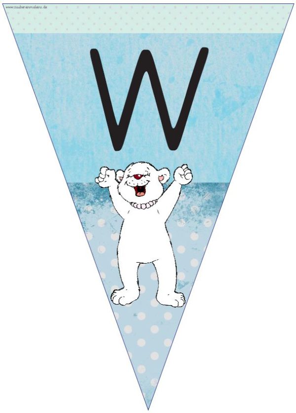 Eisbärenwimpel: Willkommen 1./2./3./4. Klasse