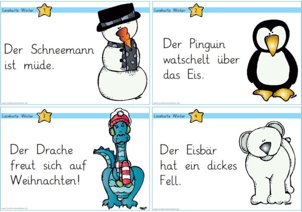 Lesekarten Winter