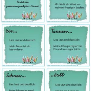 Lesespiel Winterwörter