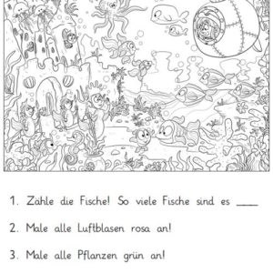 7 Lesemalblätter mit Witschi Wummelspeck