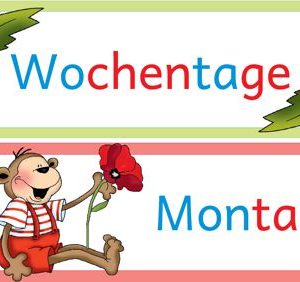 Wochentage Affenklasse