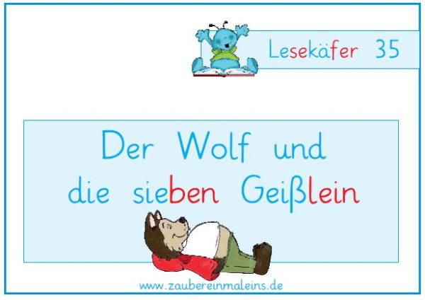 Lesekäfer: Der Wolf und die sieben Geißlein