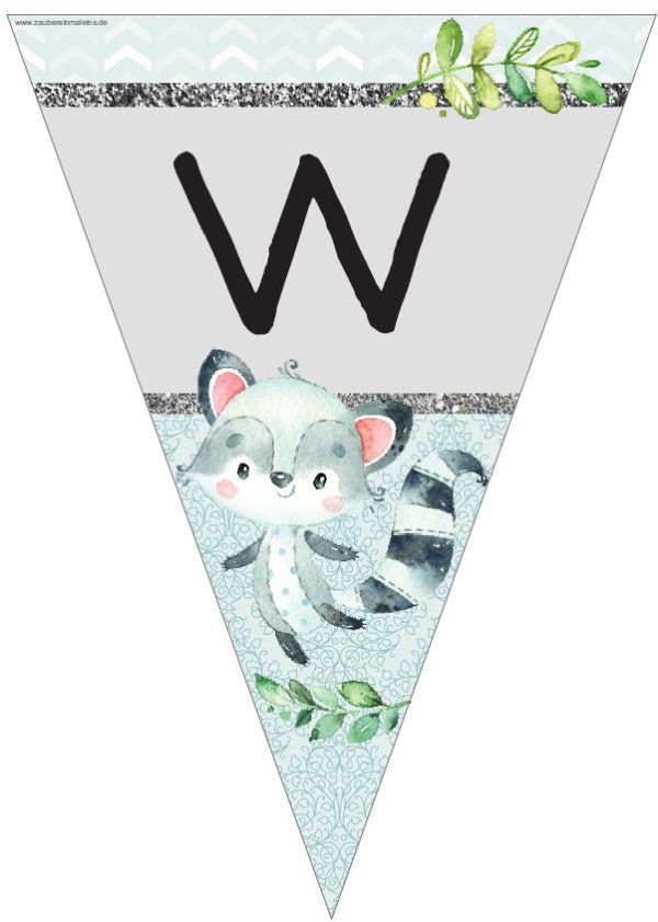 Willkommenswimpel Waschbären 1./2./3./.4. Klasse