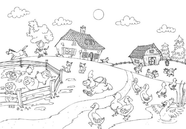 10 schwarz-weiße Zählbilder (Ausmalbilder)