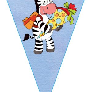 Wimpelkette Willkommen Zebra
