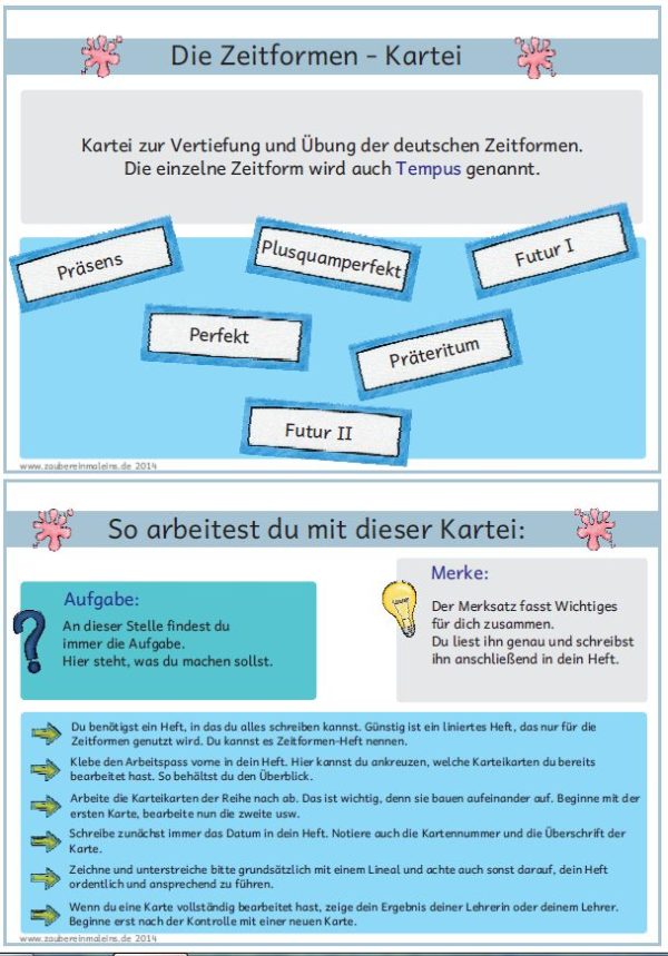 Zeitformen Kartei