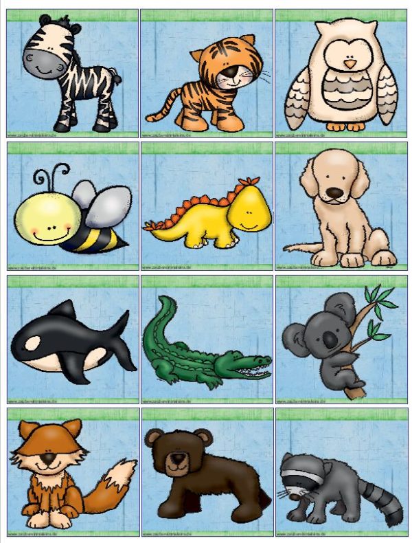 36 Garderobenschilder Tiere