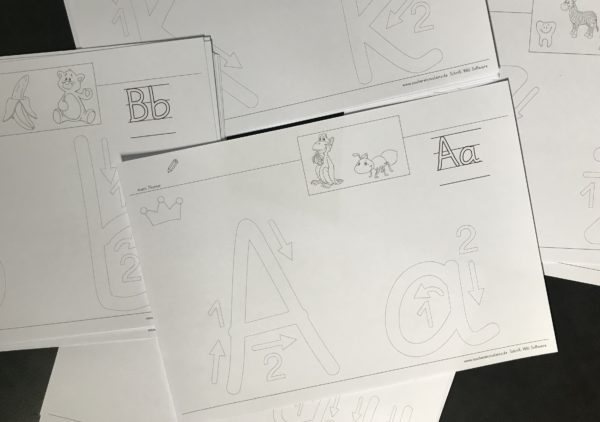 Nachspurbuchstaben Grundschrift