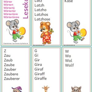 Lesekarten Wörtertürme 3