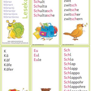 Lesekarten Wörtertürme 4