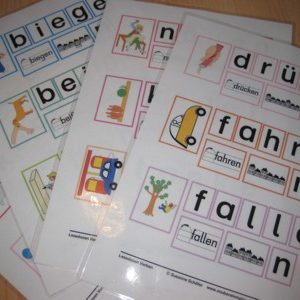 Vorlagen für 42 Lesedosen Verben