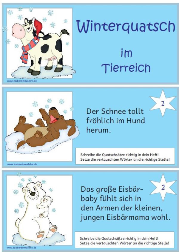 Winterquatsch im Tierreich - 20 Quatschsätze