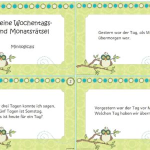 31 kleine Wochentags- und  Monatsrätsel (Minilogicals)