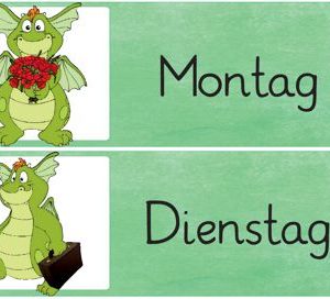 Aushänge Wochentage mit Konstantin