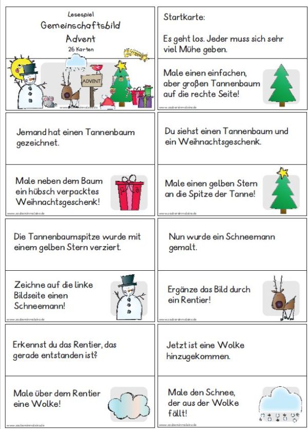 Lesespiel Gemeinschaftsbild Advent