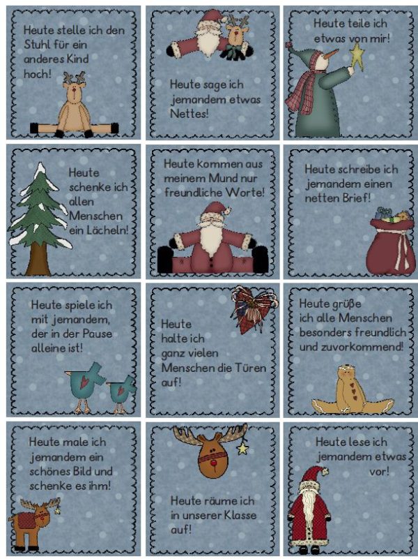Adventskalender andersherum - Version I
