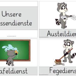 45 Waschbären Diensteschilder