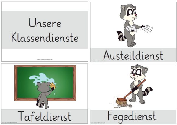 45 Waschbären Diensteschilder