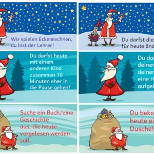 24 Gutscheinkärtchen für den Adventskalender