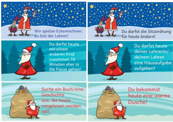 24 Gutscheinkärtchen für den Adventskalender