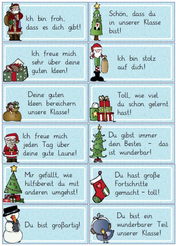 36 Komplimente für den Adventskalender