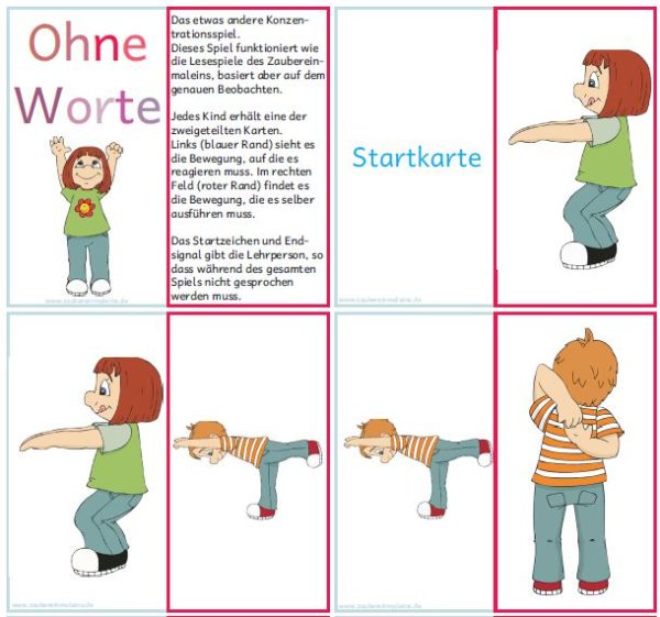 Ohne Worte - das etwas andere Lese- und Bewegungsspiel