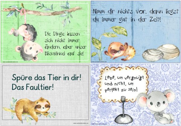 36 Achtsamkeitskärtchen/Kalenderkarten/Sprüche