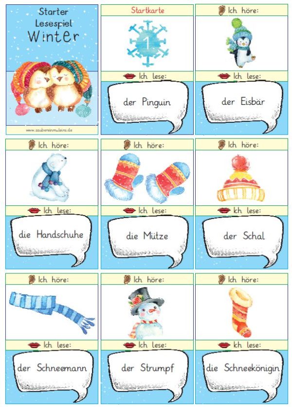 Starterlesespiel Winter