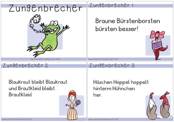 79 Zungenbrecher - Lesekarten
