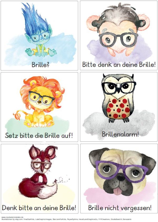 Erinnerung: Bitte denk an deine Brille!