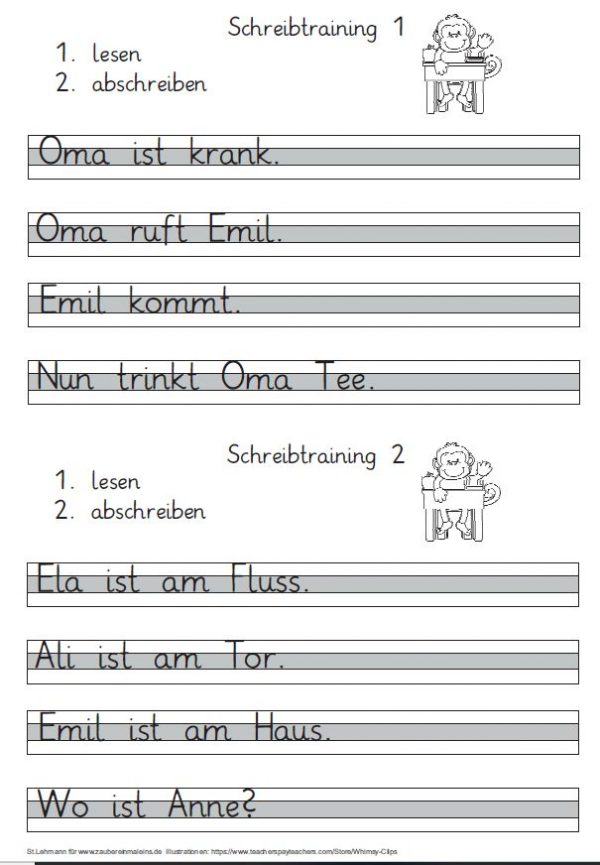 Schreibtraining 1. Klasse