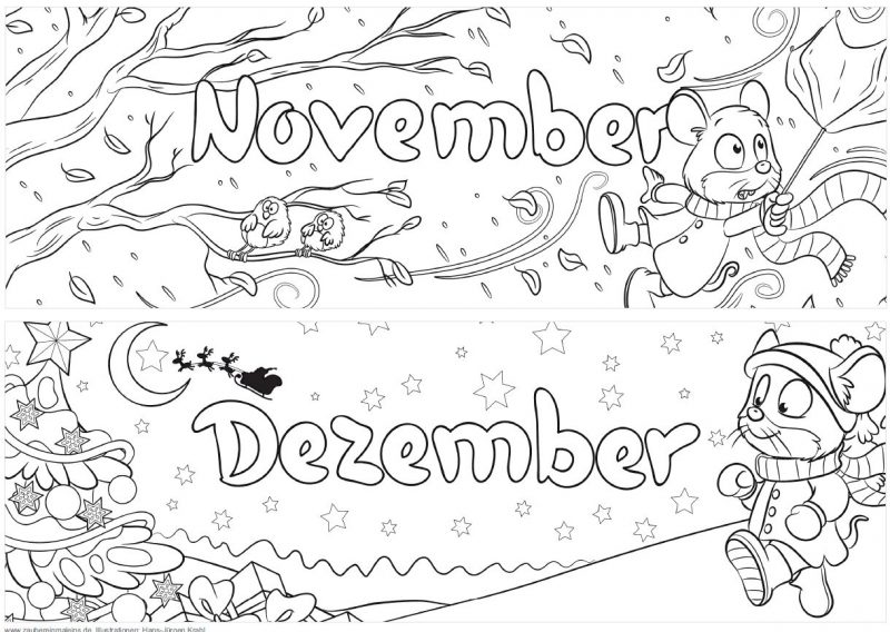ausmalbilder monate