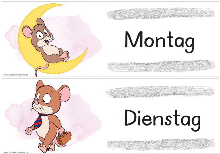 Wochentage Mäuse – Zaubereinmaleins Shop