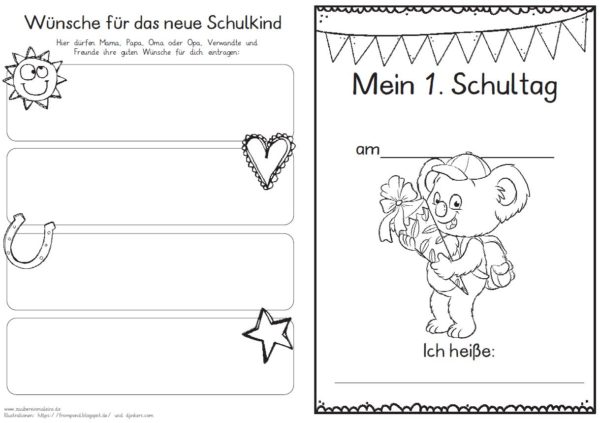 Erster Schultag – Hausaufgabenheftchen – Koala 2019