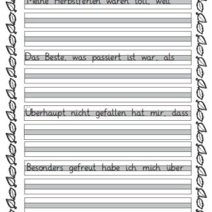 Steffi Lehmann: Schlichtes Schreibblatt Herbstferien