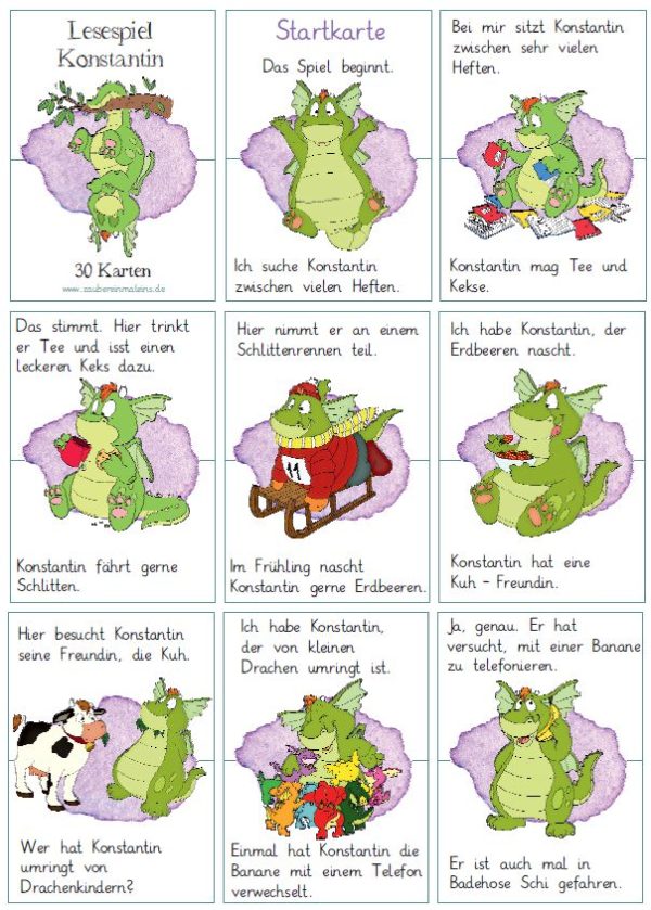 Lesespiel Konstantin - 30 Karten